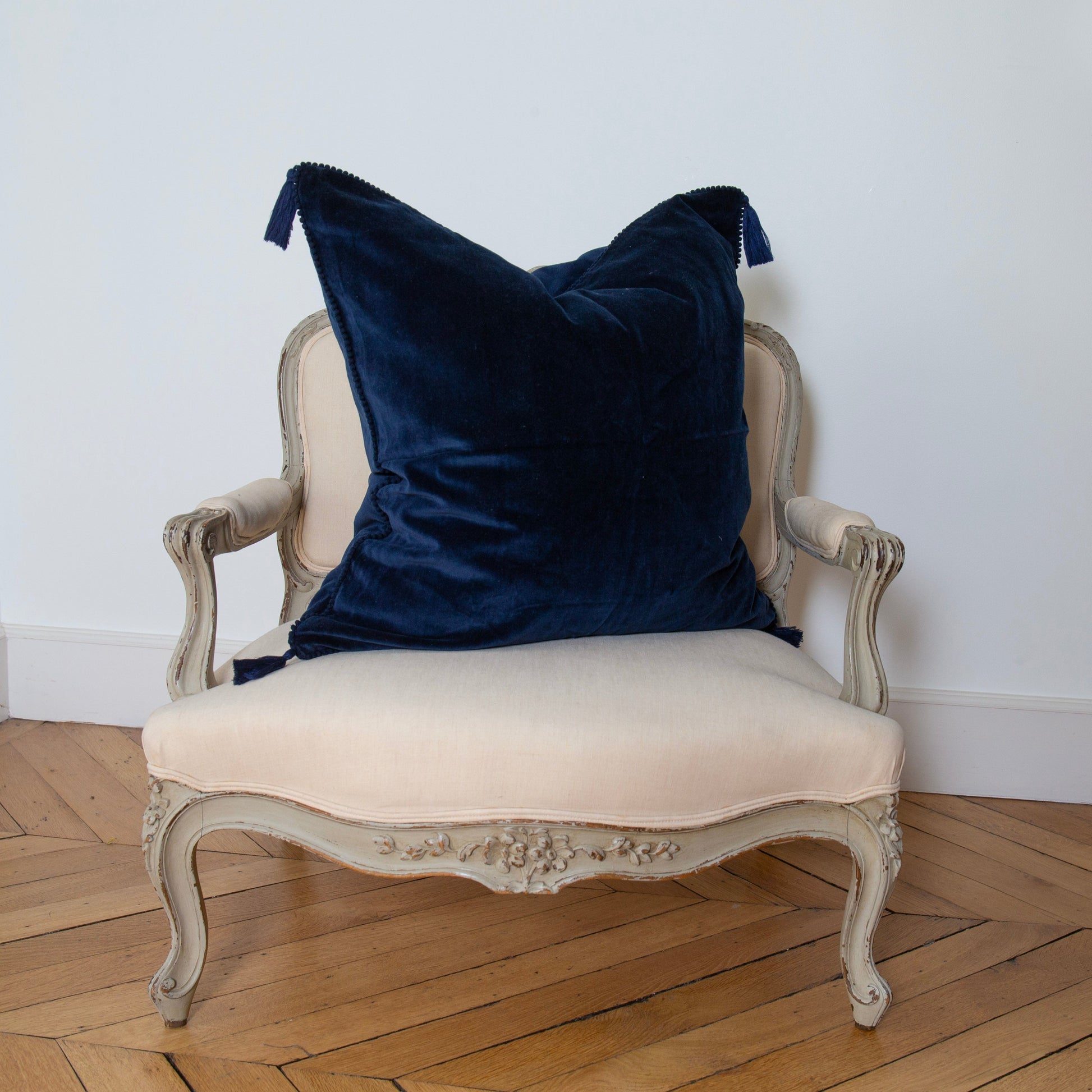 housse de coussin velours de coton fait main