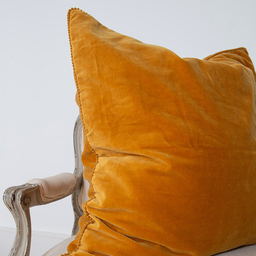 coussin en velours de coton fait main