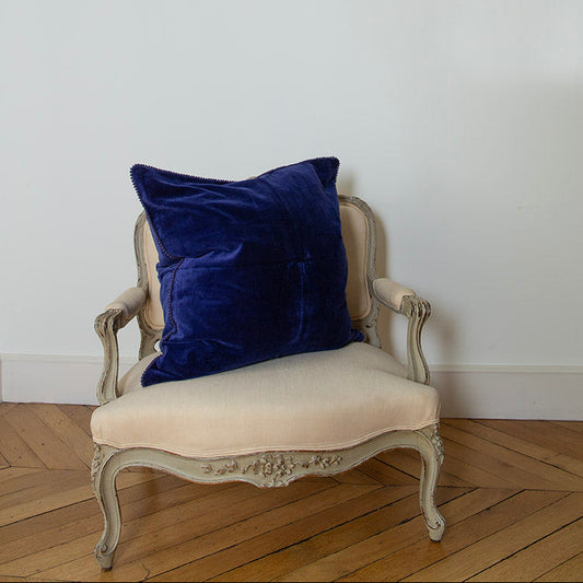coussin velours de coton fait à la main