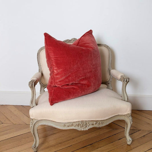 coussin velours de coton fait à la main
