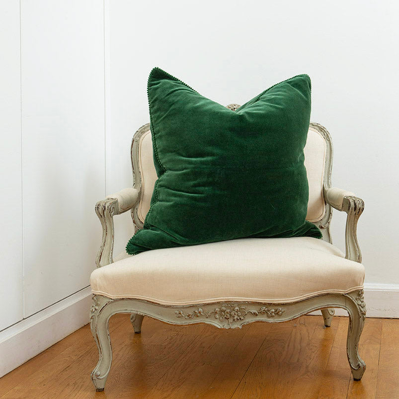 Housse de coussin en velours de coton