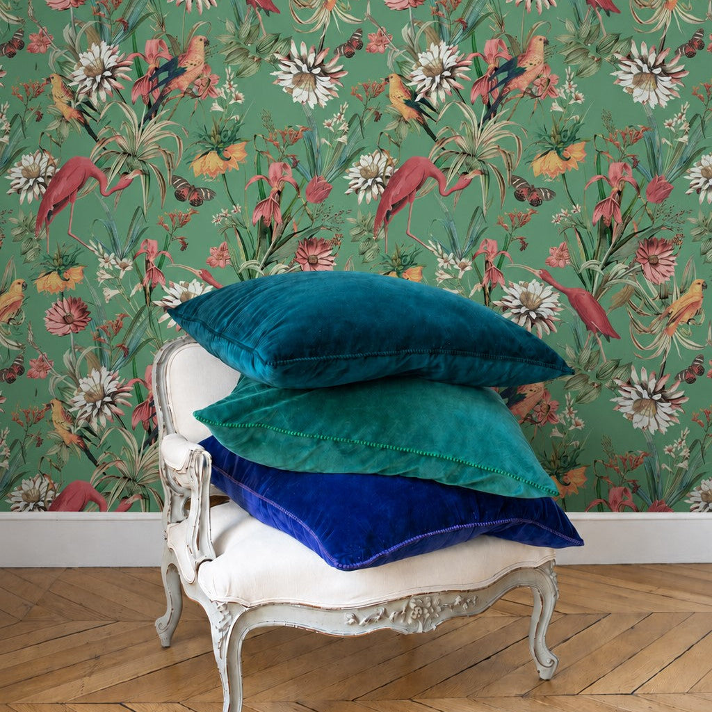coussin en velours de coton fait main