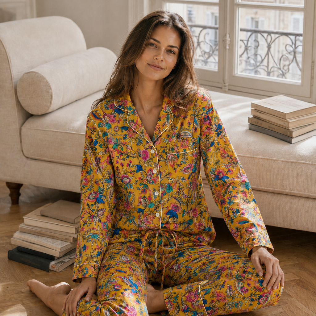 pyjama en popeline de coton fait main