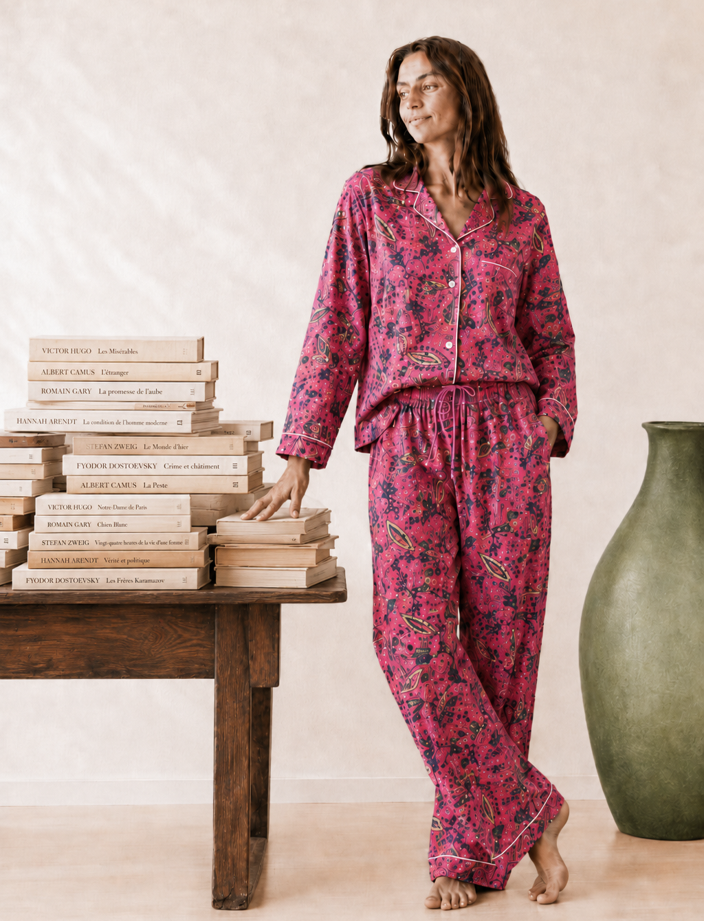 pyjama en popeline de coton fait main
