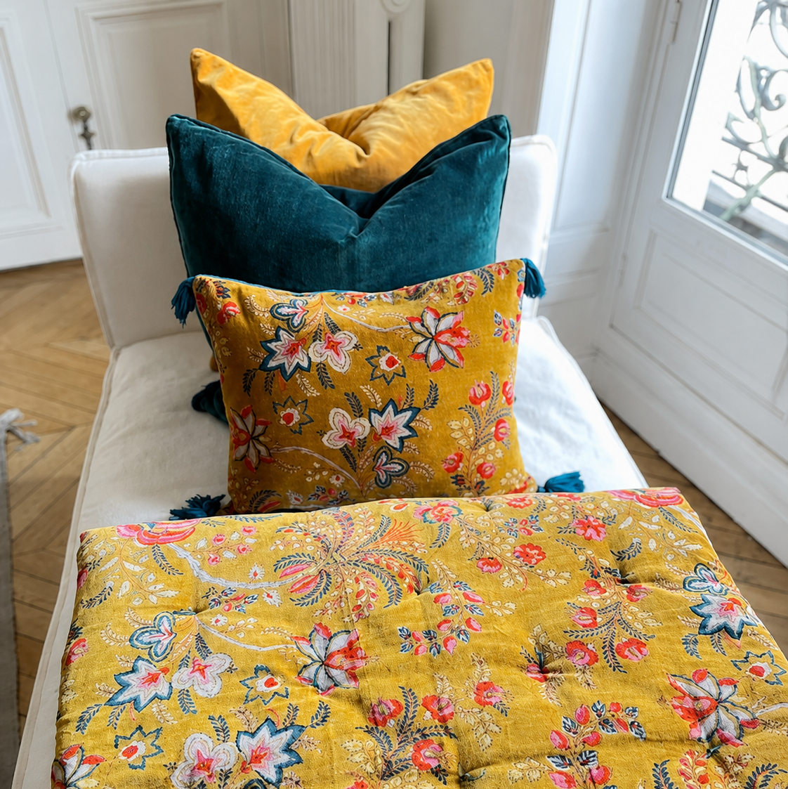 boutis en velours de coton fait main